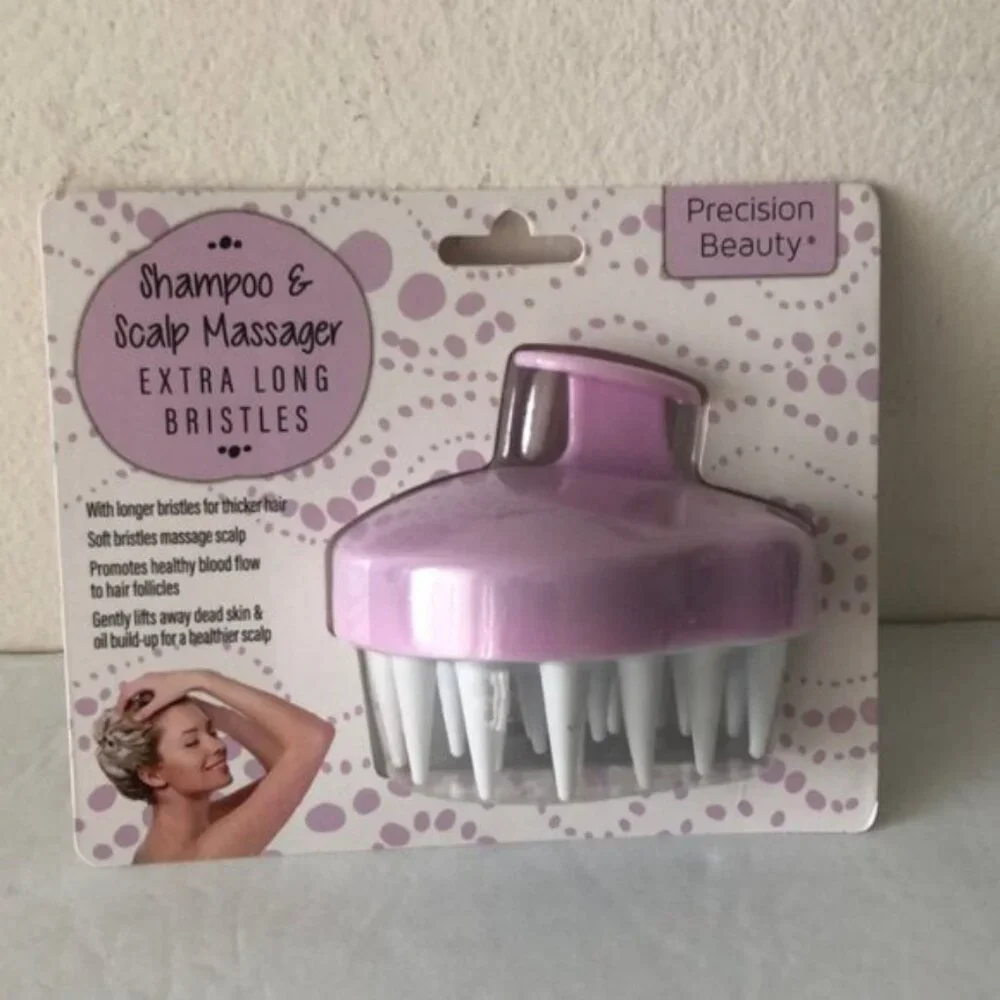 Precision Beauty Shampoo and scalp massager Extra Long Bristles Pink
